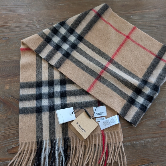Burberry Accessories - Burberry Tan Plaid Scarf
